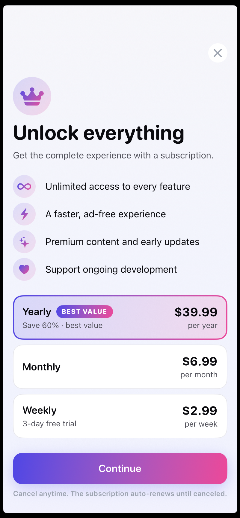 Compound Calc — paywall / subscription